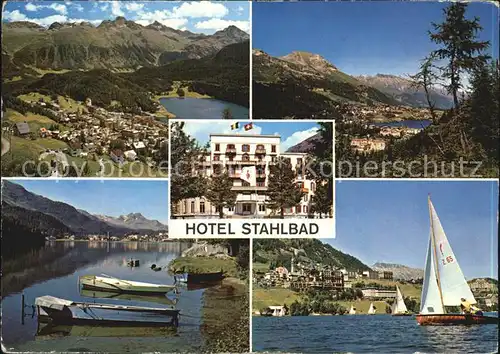 St Moritz GR Total Panorama Bootsliegeplatz Hotel Stahlbad Kat. St Moritz