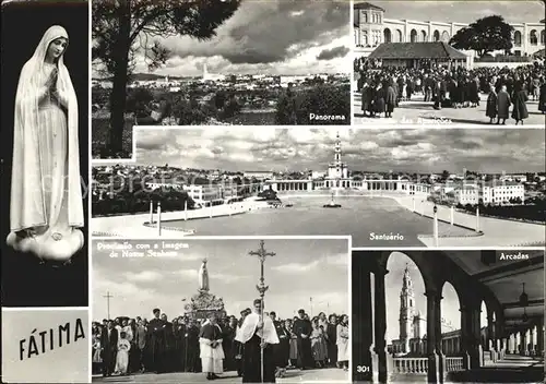 Fatima Gnadenbild Panorama Santuario Procissao com a Imagem de Nosse Senhem Arcadas Kat. Portugal