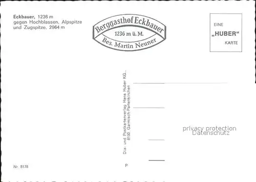 Eckbauer Alm Hochblassen Alpspitze Zugspitze Berggasthof Eckbauer / Garmisch-Partenkirchen /Garmisch-Partenkirchen LKR