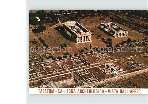 Paestum Pestum Fliegeraufnahme Archaeologische Zone Kat. Capaccio