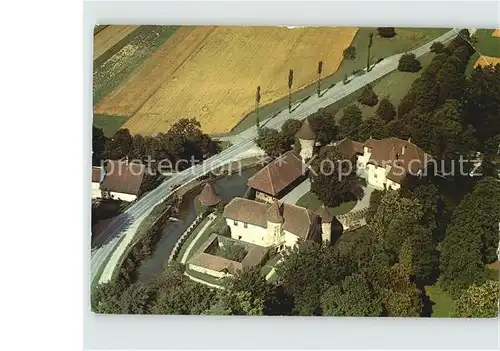 Seengen AG Fliegeraufnahme Wasserschloss Hallwil Kat. Seengen