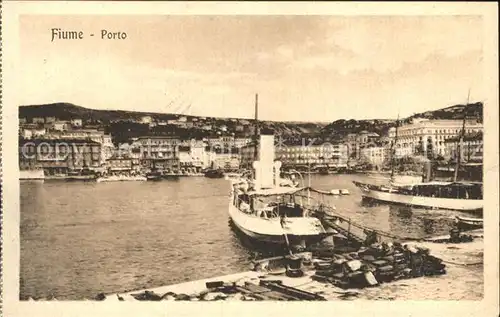 Fiume Hafen Dampfer  Kat. Rijeka