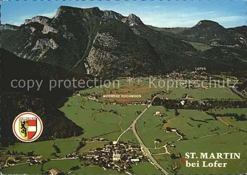 St Martin Lofer Fliegeraufnahme Moorbad Hochmoos  / St Martin bei Lofer /Pinzgau-Pongau