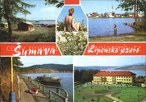 Sumava Boehmerwald Lipenske jezero Horni Plana Chatovy tabor  Kat. Tschechische Republik