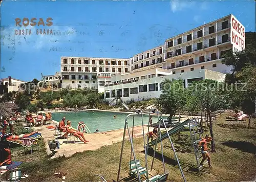 Rosas Costa Brava Cataluna Piscina Hotel Grecs Kat. Alt Emporda