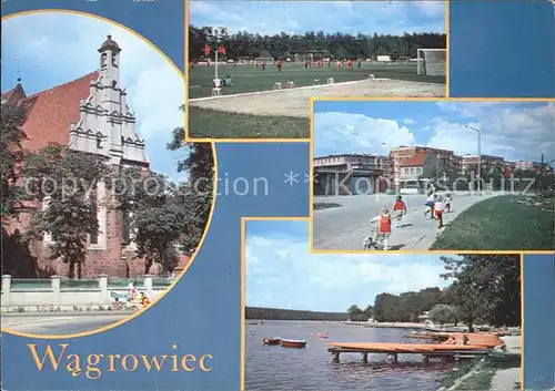 Wagrowiec Kirche Sportplatz Strassenpartie Strandbad