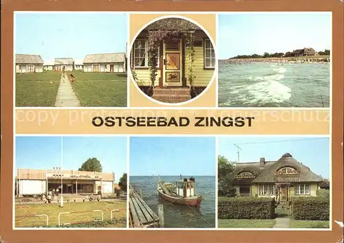 Zingst Ostseebad Bungalowdorf Bemalte Tuer Strand Kaufhalle Fischerboot Rohrdachhaus Stoertebekerstr Kat. Zingst Darss