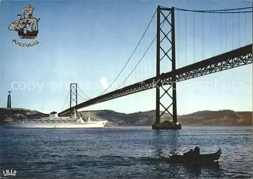 Lisboa Ponte Salazar Passagierschiff Kat. Portugal