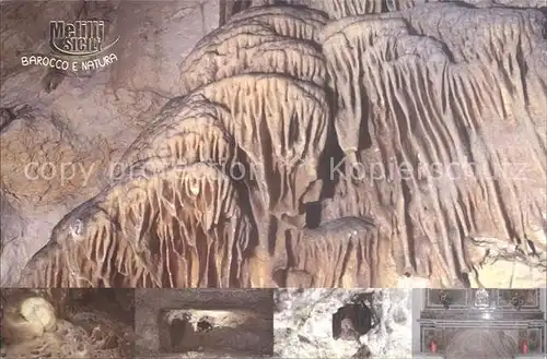 Melilli Sicilia Grotta Mastro Pietro Cascata di calcite e particolari interno grotta