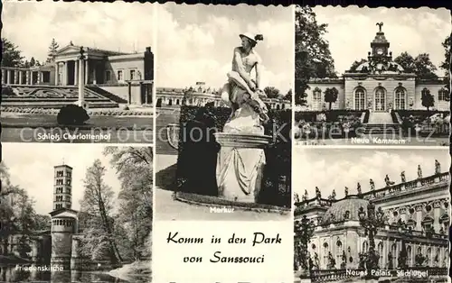 Potsdam Schloss Charlottenhof Friedenskirche Merkur Neue Kammern Neues Palais Park Sanssouci Kat. Potsdam