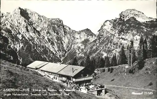 Pertisau Achensee Baerenbad Alpe mit Hahnenkamm Sonnjoch und Tristenkopf Kat. Eben am Achensee