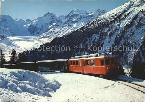 Berninabahn Morteratschgletscher Berninagrupope Kat. Eisenbahn