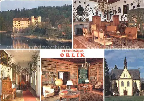 Orlik Schlosss und Kirche Kat. Tschechische Republik