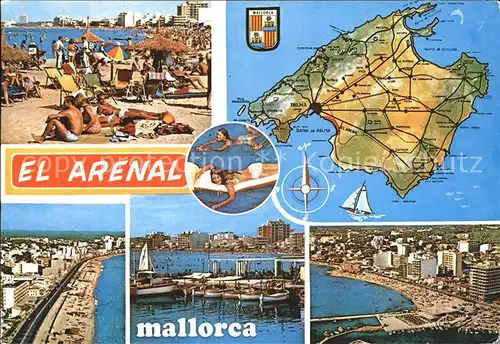 El Arenal Mallorca Strnad Hafen Karte Kat. S Arenal