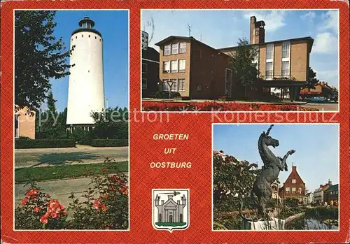 Oostburg Sluis Leuchtturm Pferdestatue Kat. Sluis