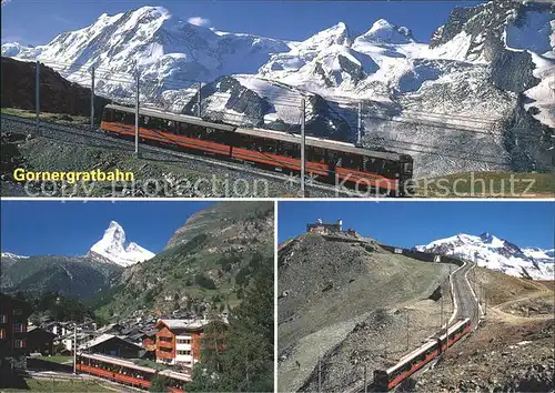 Gornergratbahn Zermatt Liskam Castor Pollux Matterhorn Monte Rosa  Kat. Gornergrat