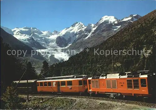 Berninabahn Morteratschgletscher Bellavista Piz Bernina Piz Morteratsch Kat. Eisenbahn
