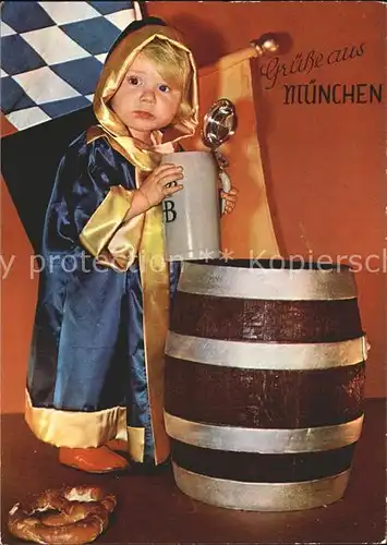 Muenchner Kindl Muenchen Bierfass Bierkrug Brezel Kat. Muenchen