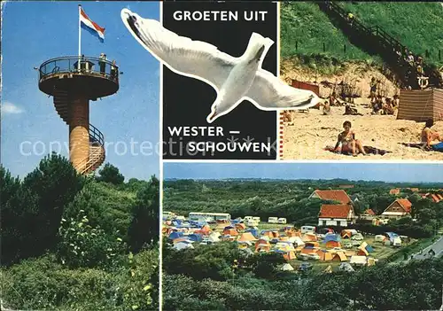 Schouwen Duiveland Moewe Turm Strand Camping  Kat. Schouwen Duiveland