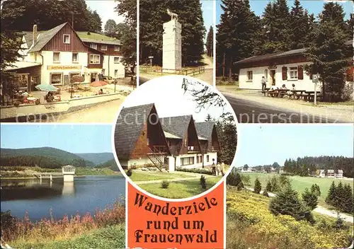 Frauenwald Thueringen Gaststaette Fraubachmuehle Monument am Bohrstuhl Waldbaude Dreiherrnstein Talsperre Schoenbrunn Ortsteil Allzunah Kat. Frauenwald