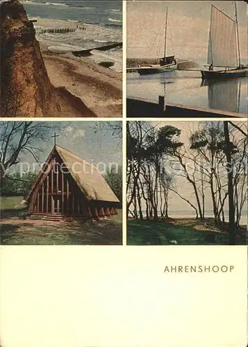 Ahrenshoop Ostseebad Steilkueste Bootspartie Kapelle Strand Kat. Ahrenshoop