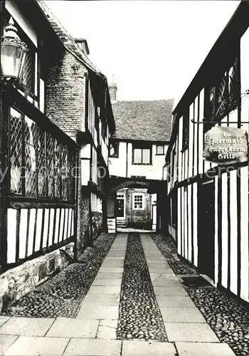 Rye East Sussex Mermaid Inn Archway through the Hotel showing the Tudor Grill Kat. East Sussex