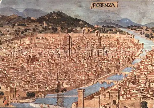 Firenze Toscana Stadtansicht 1480 Kat. Firenze