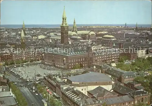 Kopenhagen Fliegeraufnahme Rathaus Schloss Christiansborg Kat. Hovedstaden