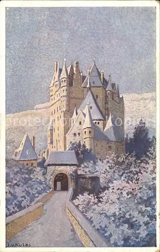 Burg Eltz Kuenstlerkarte J. v. Kulas Kat. Wierschem