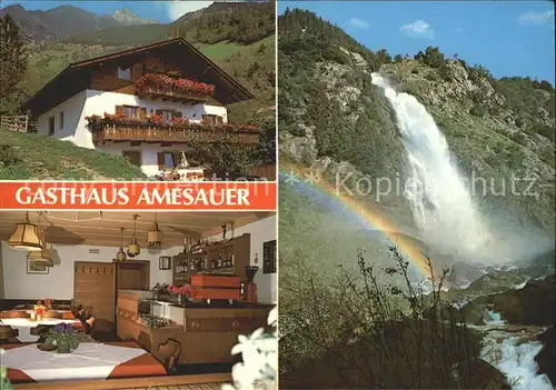 Partschins Merano Suedtirol Gasthaus Amesauer Wasserfall Kat. Merano