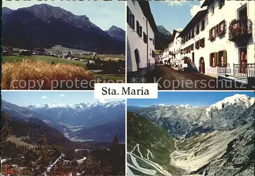 Sta Maria Muensterthal mit Ortler Stelvio  Kat. Sta Maria Muestair