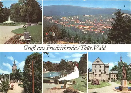Friedrichsroda Puschkinpark Kuranlagen Schwimmbad Schloss Rheinhardsbrunn Kat. Friedrichsroda