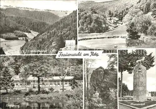 Frauenwald Thueringen Monument Cafe Lenkgrund Tillyfelsen Fraubachmuehle Kat. Frauenwald