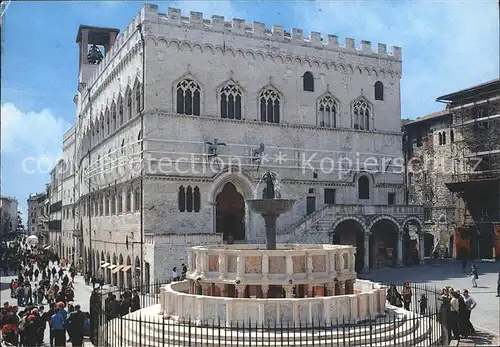 Perugia Umbria Rathaus Grosser Springbrunnen  Kat. Perugia