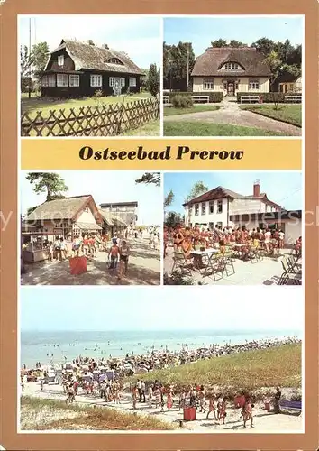 Prerow Ostseebad Rohrgedeckter Katen Bergstrasse Rat der Gemeinde Strand Gaststaette Duenenhaus  / Darss /Nordvorpommern LKR