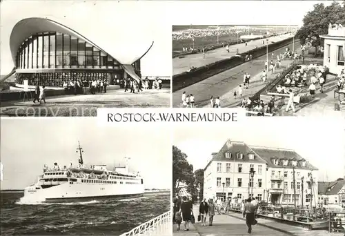 Rostock Warnemuende Teepott Promenade Fahrgastschiff Bruecke Kat. Rostock