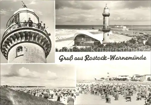 Rostock Warnemuende Leuchtturm Teepott Strandpartie Kat. Rostock