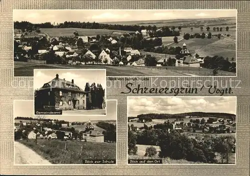 Schreiersgruen Plauen Panorama Gemeindeamt Schule Ortsblick