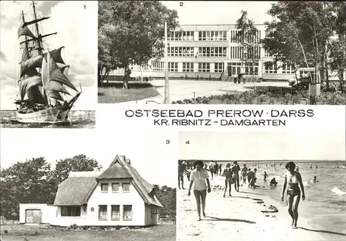 Prerow Ostseebad Segelschulschiff Wilhelm Pieck Polytech Oberschule Telansicht Strand Kat. Darss