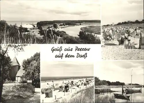 Prerow Ostseebad Panorama Strandpartien Bootsliegeplatz Kat. Darss