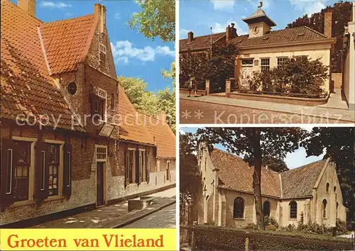 Vlieland Diakonie Oude raadhuis Ned Hev kerk Rathaus Kirche Kat. Niederlande
