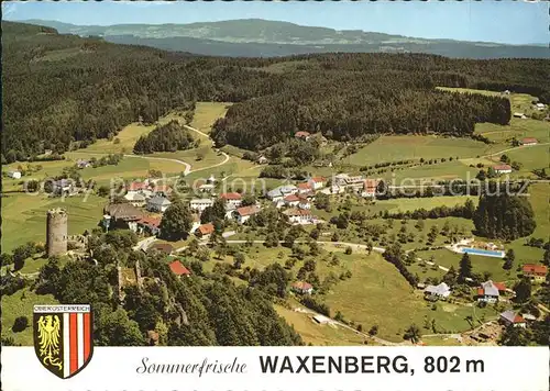 Waxenberg Oberneukirchen Burgruine Erholungsort Wappen Fliegeraufnahme