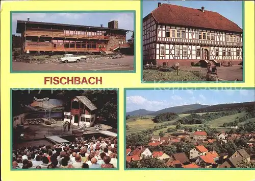 Fischbach Waltershausen Thueringenbaude Fachwerkhaus Bergbuehne Blick vom Sandberg