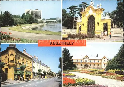 Keszthely Promenade Hotel Schloss Eingang Strassenpartie Kat. Balaton Plattensee