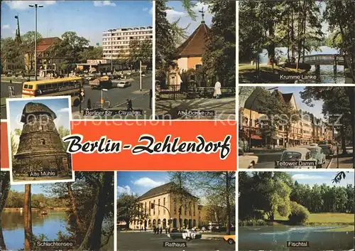 Zehlendorf Berlin Berliner Strasse Clayaallee Dorfkirche Krumme Lanke Teltower Damm Fischtal Rathaus Schlachtensee Muehle Kat. Berlin