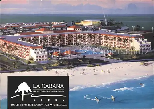 Aruba La Cabana Vacation Entertainment Complex Hotel Strand Fliegeraufnahme Kat. Aruba