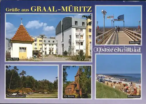 Graal-Mueritz Ostseebad Reha Klinik Seebruecke Badestrand Kirche Rhododendronpark / Seeheilbad Graal-Mueritz /Bad Doberan LKR