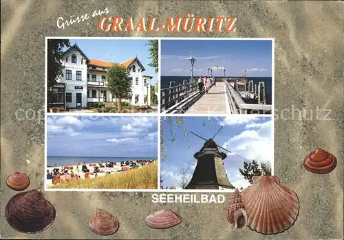 Graal-Mueritz Ostseebad Ferienheim Seebruecke Strand Windmuehle Muscheln / Seeheilbad Graal-Mueritz /Bad Doberan LKR