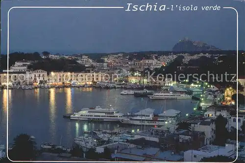 Ischia Porto Hafen Nachtaufnahme Kat. 