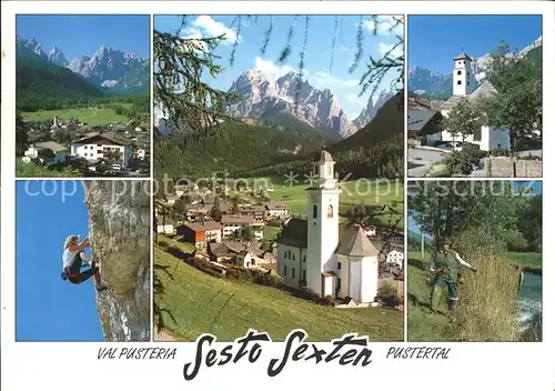 Sexten Sesto Suedtirol Pustertal Moos Kirche Angeln Klettern Dolomiten Kat. Bozen